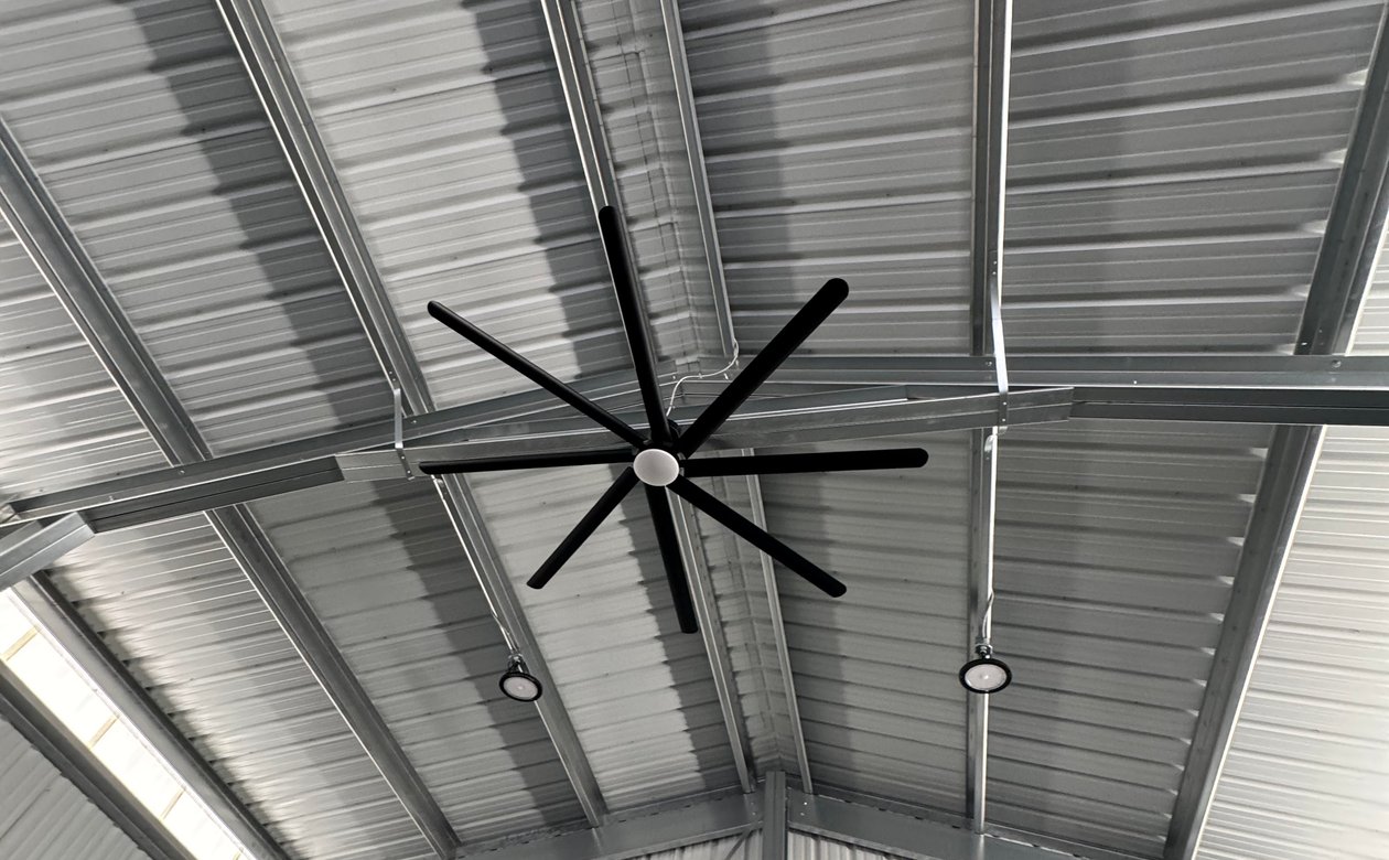 100-inch shop fan wired by Blackout Electric, Master Electrician in the Greater Lafayette, Indiana area